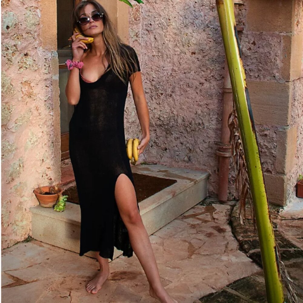 Free People Beach - One Love Sweater Midi Dress - Red Rust